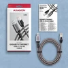 AXAGON ADE-AM30 USB-A 5 Gbps – Gigabit Ethernet adapteris su integruotu CAT6 RJ-45 tinklo kabeliu (3 m), Asix AX88179B