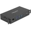 Karta jungiama į tinklą Delock 3 Port USB 5 Gbps Hub + RJ45 Gigabit LAN PoE++ Port złącze hosta USB Type-C™ w obudowie metalowej i 1,5 kV Isolation