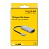Karta jungiama į tinklą Delock USB Type-C™ Adapteris sieciowy 10 Gigabit LAN 1 x RJ45 (81590)