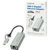 LogiLink USB adapteris, USB 3.2 Gen1, USB-A/C į gigabitinį eternetą, aliuminis
