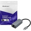 Qoltec USB-C į RJ45 eterneto adapteris | 1000 Mbps | aliuminio korpusas