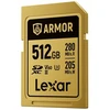 Atminties kortelė Lexar 512GB SDXC ARMOR Gold UHS-II U3, nerūdijančio plieno, IP68 (280/210 MB/s)
