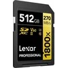Atminties kortelė LEXAR PRO 1800X SDXC U3 (V60) UHS-II R270/W180 512GB