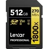 Atminties kortelė LEXAR PRO 1800X SDXC U3 (V60) UHS-II R270/W180 512GB