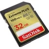 SanDisk Extreme PLUS 32 GB SDHC atminties kortelė + 2 metai RescuePRO Deluxe iki 100 MB/s ir 60 MB/s skaitymo / rašymo greitis, UHS-I, 10 klasė, U3, V30, EAN: 619659189433