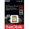 SanDisk Extreme PLUS 256 GB SDXC atminties kortelė + 2 metai RescuePRO Deluxe iki 190 MB/s ir 130 MB/s skaitymo / rašymo greitis, UHS-I, 10 klasė, U3, V30; EAN:619659189457
