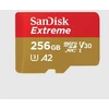 Atminties kortelė SanDisk Extreme Micro SDXC kortelė mobiliesiems žaidimams 256GB + 1 metų RescuePRO Deluxe iki 190MB/s & 130MB/s Skaitymo/Rašymo greitis A2 C10 V30 UHS-I U3; EAN:619659188498