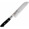 KASUMI Kaltas japoniškas Santoku peilis, ilgis 18 cm, kalamas plienas VG-10 HM