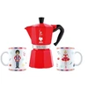 Bialetti Moka Express rinkinys su šventiniais puodeliais