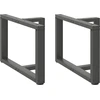 Kavos staliuko kojelės, T formos, 2 vnt., antracito spalvos, 60x25x(42-43) cm, plienas