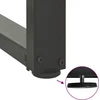 Kavos staliuko kojelės, T formos, 2 vnt., antracito spalvos, 60x25x(42-43) cm, plienas