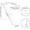 Kavos staliuko kojelės, X formos, 2 vnt., juodos, 50x(30-31) cm, plienas