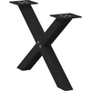 Kavos staliuko kojelės, X formos, 2 vnt., juodos, 50x(30-31) cm, plienas