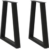 Kavos staliuko kojelės, V formos, 2 vnt., juoda, 50x(72-73)cm