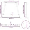 Kavos staliuko kojelės, A formos, 2 vnt., juoda, 90x(72-73)cm