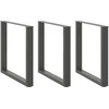 Valgomojo stalo kojos, 3 vnt., antracito spalvos, 90x(72-73) cm, plienas, U formos