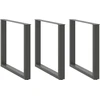 Valgomojo stalo kojos, 3 vnt., antracito spalvos, 80x(72-73) cm, plienas, U formos