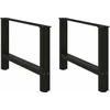 Kavos staliuko kojelės, juoda, 2 vnt., 70x(42-43)cm, plienas