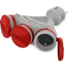 KEL Kištukinis skirstytuvas 3 lizdai be 16A 250V IP54 pilka/raudona GN-X3/54 W-01151