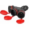 KEL Kištukinis skirstytuvas 3 lizdai be 16A 250V IP54 juoda/raudona GN-X3/54 W-01152