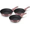 3 GRANITINIŲ KEPUČIŲ RINKINYS 20/24 / 28CM BERLINGER HAUS METALLIC LINE i-ROSE BH-6170