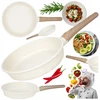 Keptuvė Brunbeste Keptuvė granitowa marmurkowa NON-STICK indukcija gaz 20cm smėlio sp. BRUNBESTE BB-5535