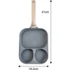 Keptuvė Stačiakampė keptuvė su nepridegančia danga, 3 dalių, pilka su medine rankena, 41x19,2x2,8 cm, Klausberg, kb-7828