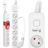 Kerg KERG ilgintuvas su jungikliu-6 lizdais-balta-pilka-5m-16A-H05VV-F-3x1,5mm2