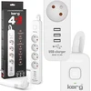Kerg KERG su komutatoriumi -3USB-baltas-pilka-5m-16A-H05VV-F-3x1.5mm2