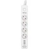 OEM maitinimo lizdas 4 lizdai + 3 x USB A 3×1.5mm² H05VV-F 16A/250V~M02414 3 m baltas
