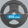 Ketaus olimpinis svarmuo 20 kg, 51 mm skylė, plokštelė su rankenomis, REBEL ACTIVE
