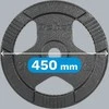 Ketaus olimpinis svarmuo 25 kg, 51 mm skylė, plokštelė su rankenomis, REBEL ACTIVE