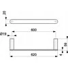 KFA 864-027-00 VONIOS KAMBARIO PAKABA 60 CM, CHROME // .864-027-00