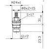 KFA Universali dešinė keraminė galvutė, GZ 1/2 "Žalvaris (883-001-98)