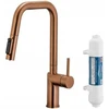 KFA virtuvinis maišytuvas su vandens filtravimo funkcija ir ištraukiamu snapeliu „Duero Pure Style Pull-Out“ + „Hydro+“ filtras, šlifuoto rožinio aukso spalvos 6623-312-34