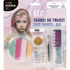 Kidea Elf veido dažų rinkinys su blizgučiais ir plaukų dažymo šukomis