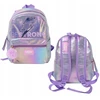 KIDS Mokyklinė kuprinė holografinė Holo Wow mergaitiška su pomponu, reguliuojami diržai / Wow00048 (SB12070)