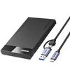 Aukey BENFEI SSD drive housing 2.5 inch SATA SSD USB-C USB-A with UASP SATA III support juodas