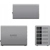 „Orico 9858T3 5 Big DAS Solution ProThunder“ diskų masyvas su „Thunderbolt 3“, skirtas 5 x 2,5 colio / 3,5 colio SATA HDD / SSD – pilkas