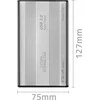 Išorinio kietojo disko dėklas Aliuminio korpusas diskų kišenė skirtas diskams HDD SSD 25" Sata3 USB 3.0 sidabrinis Qoltec