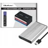 Išorinio kietojo disko dėklas Aliuminio korpusas diskų kišenė skirtas diskams HDD SSD 25" Sata3 USB 3.0 sidabrinis Qoltec