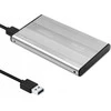 Išorinio kietojo disko dėklas Aliuminio korpusas diskų kišenė skirtas diskams HDD SSD 25" Sata3 USB 3.0 sidabrinis Qoltec