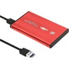 QOLTEC išorinio kietojo disko dėklas HDD/SSD 2.5" SATA3 USB 3.0 Raudona