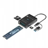 Techly USB-A/C konverteris NVMe/SATA M.2 diskams su SD/TF skaitytuvu