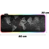 Podświetlana Apšviestas RGB LED žaidimų pelės kilimėlis, 80x30 cm, XXL dydžio pasaulio žemėlapis