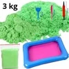 Kinetinis smėlis su formelėmis 3kg žalias