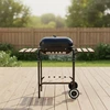 Grill Grilis Sodo anglies kepsninė su dangčiu, lentynomis ir ratukais