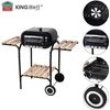 Grill Grilis Sodo anglies kepsninė su dangčiu, lentynomis ir ratukais