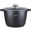 King Hoff Puodas Puodas su marmurine danga, 24 cm skersmens, 6,2 l talpos, juodas, „Kinghoff“