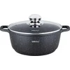 King Hoff Puodas Puodas su marmurine danga, 16 cm skersmens, 1,3 l, juodas, „Kinghoff“